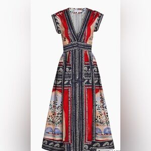 Hunter Bell April Printed Cotton Midi- Dress, Size 6